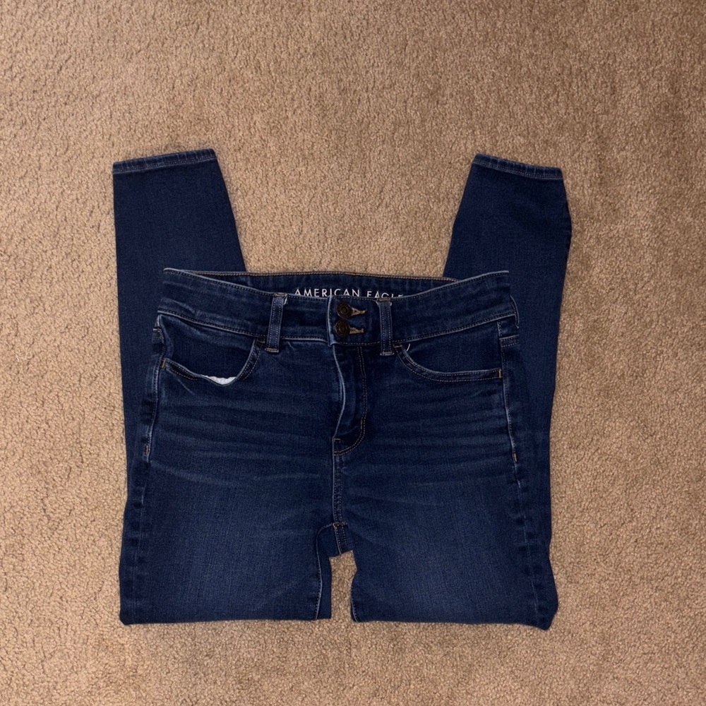 American Eagle Outfitters Women's Dark Blue Skinny Jeans